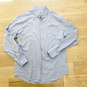 Peter Millar Light Blue Plaid Men's Summer Comfort Shirt